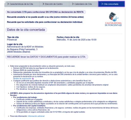 cita presencial renta 2024 14.1
